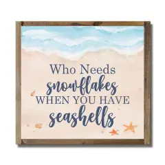 7.5" Who Needs Snowflakes Holiday Brown Framed Wall Plaque