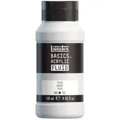 Liquitex&reg; BASICS&reg; Acrylic Fluid, 4oz. Silver