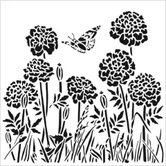 The Crafter's Workshop Happy Dandelions Stencil, 6'' x 6''