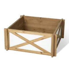 Glitzhome&reg; Natural & White Wood Tree Collar