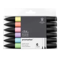 Winsor & Newton&trade; Promarker&trade; Pastel Tone 6 Color Marker Set