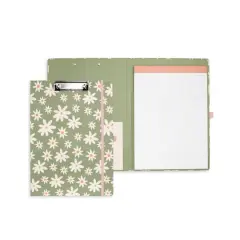 Steel Mill & Co.&reg; Daisy Floral Green Clipboard Folio