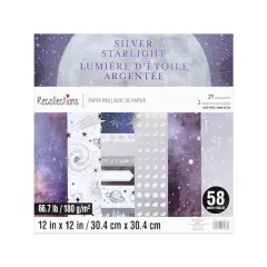 12" x 12" Silver Starlight Paper Pad by Recollections&trade;, 58 Sheets
