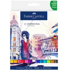 Faber-Castell Goldfaber Aqua 12 Color Dual Ended Watercolor Marker Set