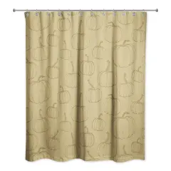 Mustard Yellow Pumpkin Shower Curtain