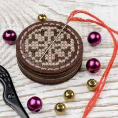 Wonderland Crafts Abstract Flower Magnetic Needle Holder Embroidery Kit, 2ct.