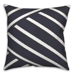 Herringbone Indoor/Outdoor Throw Pillow Navy