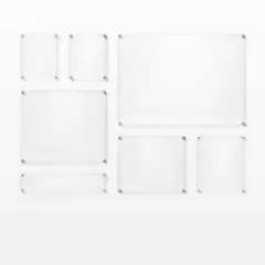 Wexel Art Mondrian 59" Double Panel Wallscape Set Silver