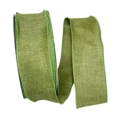 Reliant 2.5" x 50yd. Linen Wired Ribbon Moss