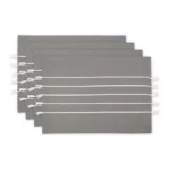 DII&reg; Stripe Tassel Placemats, 4ct. Gray/White