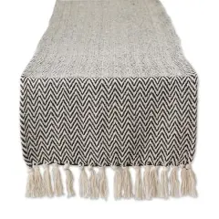 DII&reg; 72" Chevron Handloom Table Runner Black