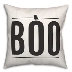 Boo Ghost On Wood Throw Pillow