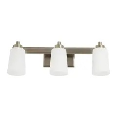 Hello Honey&reg; Robert Stevenson Lighting Sullivan Park Frosted Glass & Metal 3-Light Vanity Brushed Nickel