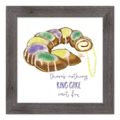 Nothing King Cake Can't Fix Western Gray Framed Print