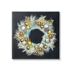 Stupell Industries Seasonal Ornaments Pine Wreath Canvas Wall Art