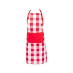 DII&reg; Buffalo Check Chef Apron Tango Red and White