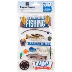 Paper House&reg; I'd Rather Be Fishing 3D Stickers