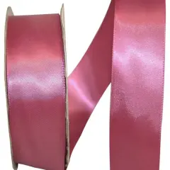 JAM Paper 1.5"x 50yd. Double Face Satin Ribbon Colonial Rose