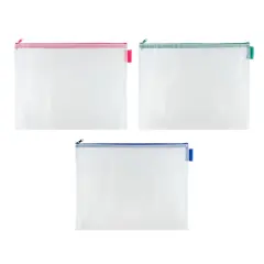 14" Mixed Mesh Zipper Pouches by Simply Tidy&reg;, 3ct.