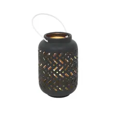 Flora Bunda&reg; 7.5" Chevron LED Ceramic Lantern