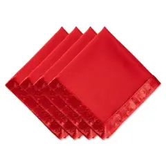 DII&reg; Velvet Trimmed Oversized Napkin, 4ct. Red