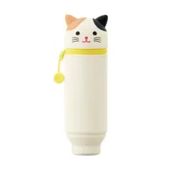 PuniLabo 9" Stand Up Silicone Animal Pen Case Calico Cat