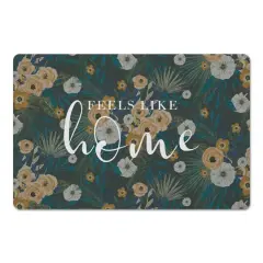 Feels Like Home Tropical Floral Floor Mat Green