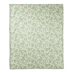 Green Leaf Pattern Fleece Blanket