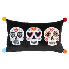 20.25" x 12" Sugar Skull Throw Pillow by Ashland&reg;
