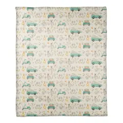 Easter Bunny Vehicles 50" x 60" Coral Fleece Blanket