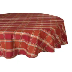 DII&reg; 70" Autumn Spice Plaid Round Tablecloth
