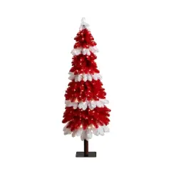 5ft. Pre-Lit Peppermint Artificial Christmas Tree, Clear Microdot LED Lights