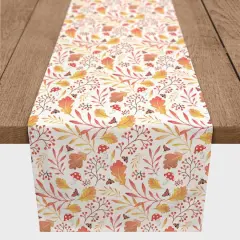 90" Watercolor Fall Leaves Poly Twill Table Runner
