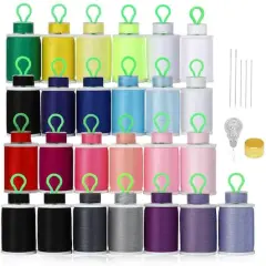 HAITRAL&reg; 21 Color Radiant Cotton Sewing Thread And Bobbins Set