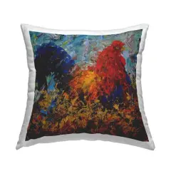 Stupell Industries Impressionist Rooster Farm Animal Abstract Design Throw Pillow, 18" x 18"