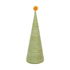Hello Honey&reg; Wool Yarn Wrapped Tree with Pom Pom Green