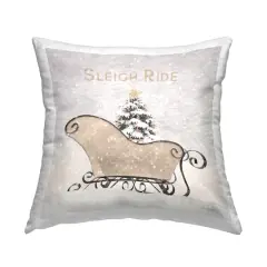 Stupell Industries Sleigh Ride Christmas Winter Throw Pillow
