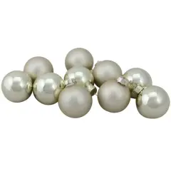 10ct. 1.75" Champagne Gold Shiny and Matte Glass Christmas Ball Ornaments