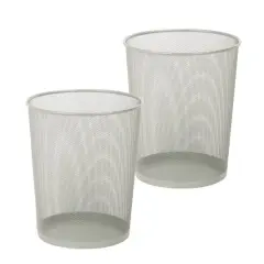 Honey Can Do Silver Metal Trash Cans, 2ct.
