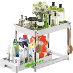 NEX&trade; 16" 2-Tier Under Sink Organizer with Sliding Drawer White