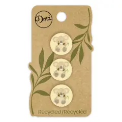 Dritz&reg; 18mm Recycled Cotton Koala Button, 9ct. Yellow