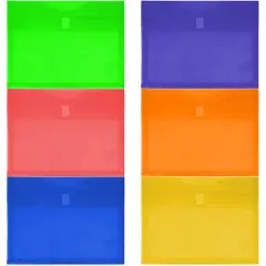 JAM Paper 9.75" x 13" Assorted Plastic Hook & Loop Closure Booklet Envelopes, 12ct.