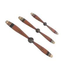 Red Metal Propeller Industrial Wall D&eacute;cor Set