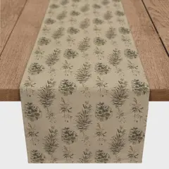 72" Brown Pinecones Cotton Twill Runner
