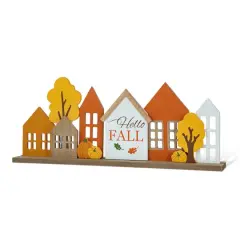 Glitzhome&reg; 20" Fall Wood House Table D&eacute;cor