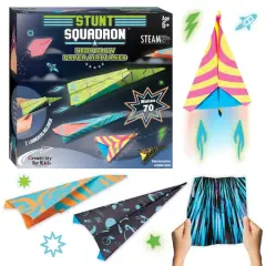 Creativity for Kids&reg; Stunt Squadron&trade; Neon Glow Paper Airplane Kit