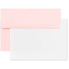 JAM Paper A6 Blank Greeting Cards & Envelopes Set, 100ct. Baby Pink