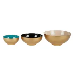 Multicolor Metal Contemporary Decorative Bowl Set