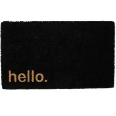 Black Hello Doormat