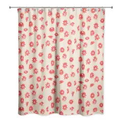 Painted Orange Flowers 71" x 74" Shower Curtain
